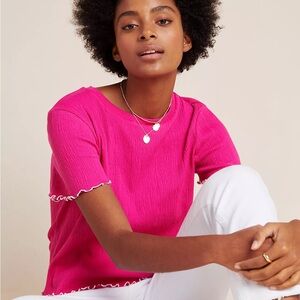 Anthropologie Eri + Ali Cathleen Textured Tee size small